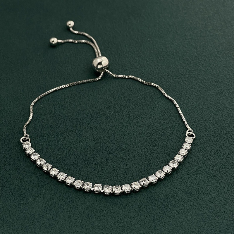 925 Sterling Silver Adjustable - Tennis Bracelet Cubic บทวิจารณ์และราคา