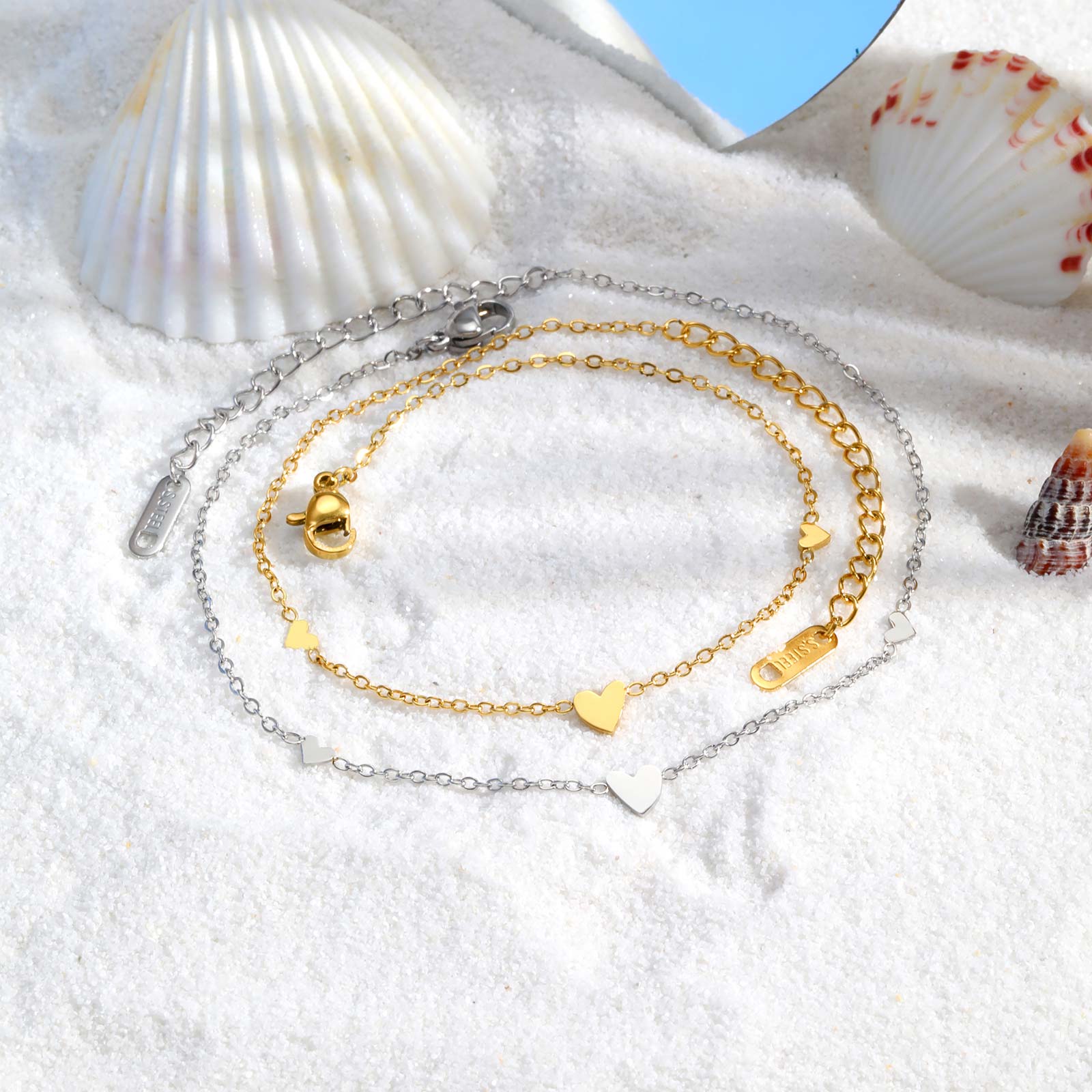 Stainless Steel Heart Anklets  - Jc Jewelry & Watches Photos บทวิจารณ์และราคา