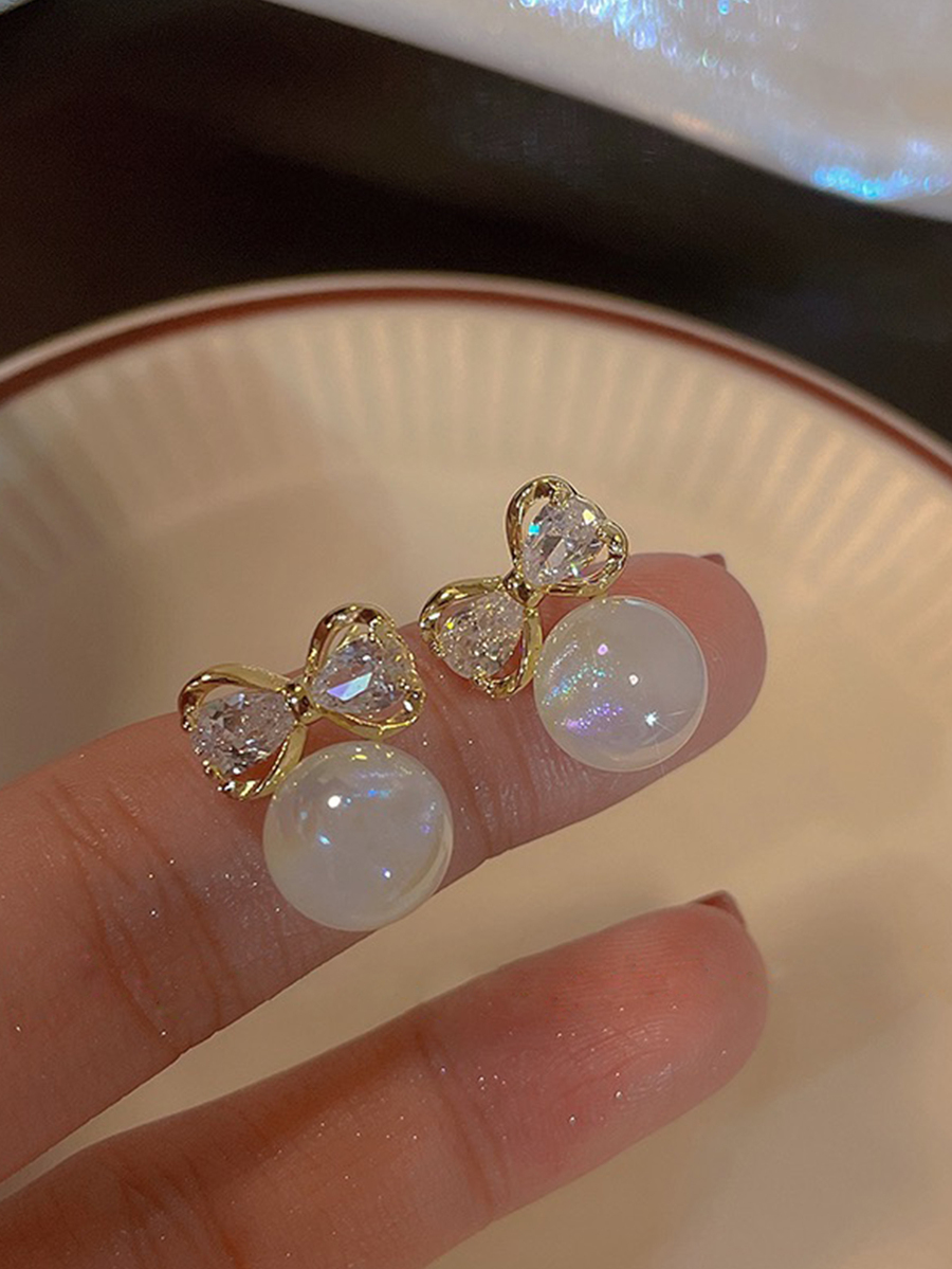 1pair Sweet & Elegant & Luxuri - Pearl Stud Earrings บทวิจารณ์และราคา