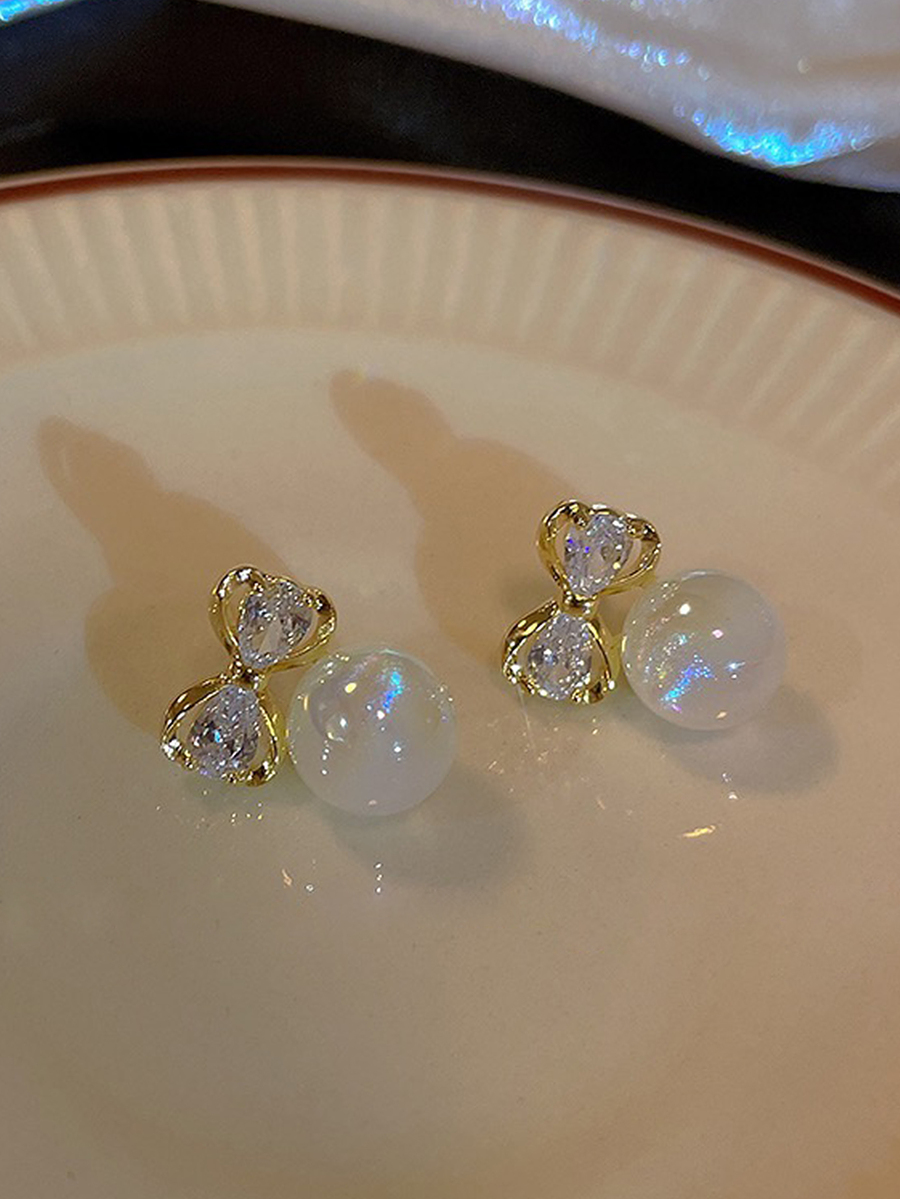 1pair Sweet & Elegant & Luxuri - Pearl Stud Earrings บทวิจารณ์และราคา