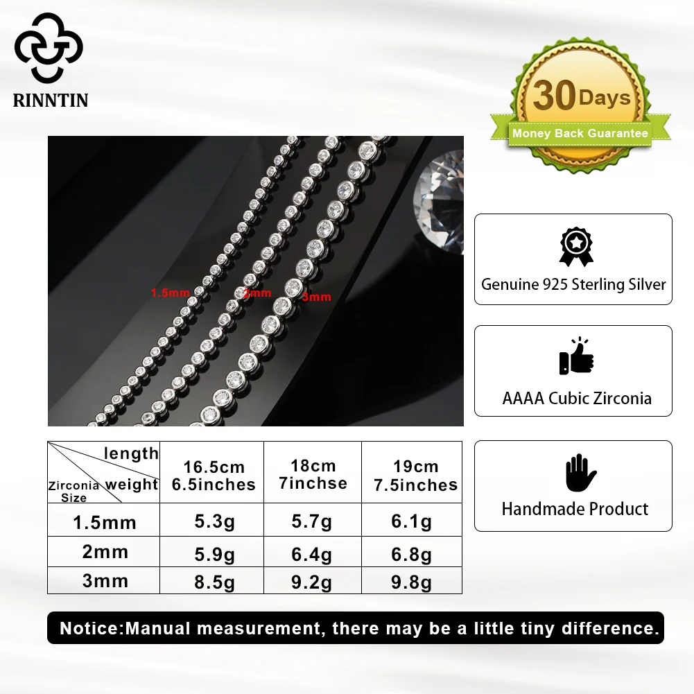 Rinntin Shiny Tennis Bracelet  - Tennis Bracelet Cubic บทวิจารณ์และราคา