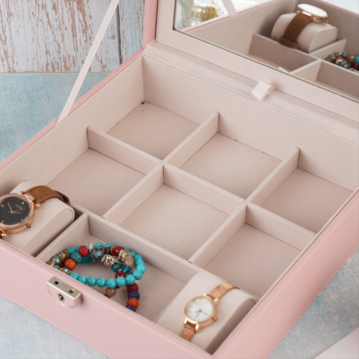 ABQR Girly Pink Jewelry Box Je - Jewelry & Watches Spółka Z Ograniczoną Odpowiedzialnością บทวิจารณ์และราคา