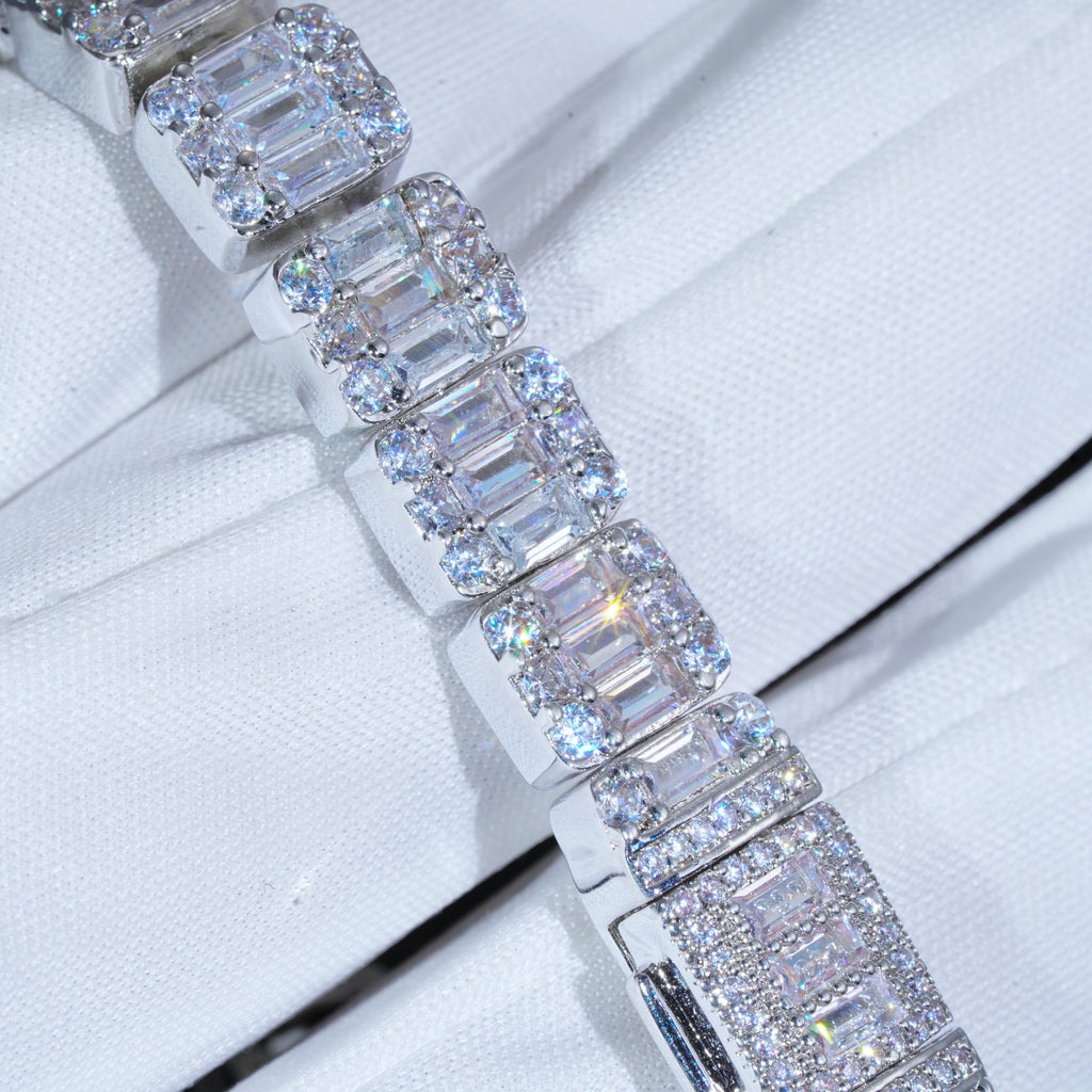 Custom 8mm Iced Square Tennis  - Tennis Bracelet Cubic บทวิจารณ์และราคา
