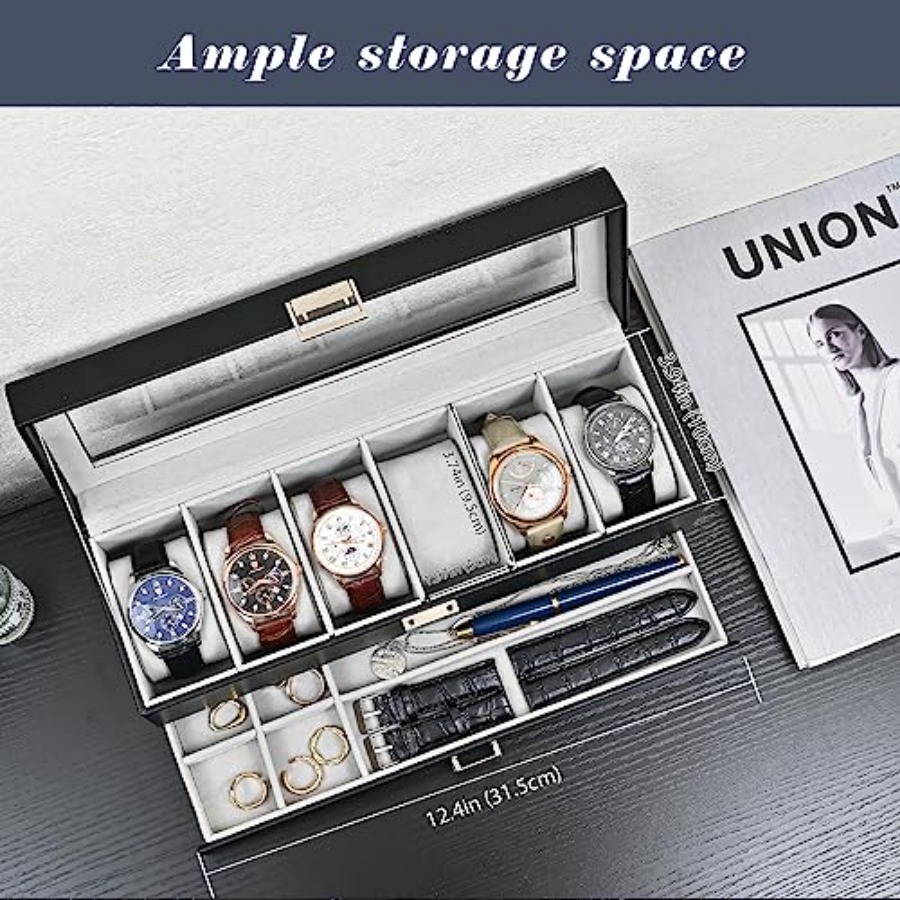 Watch Box, 6 Slot Watches Disp - Jewelry And Watches Box บทวิจารณ์และราคา