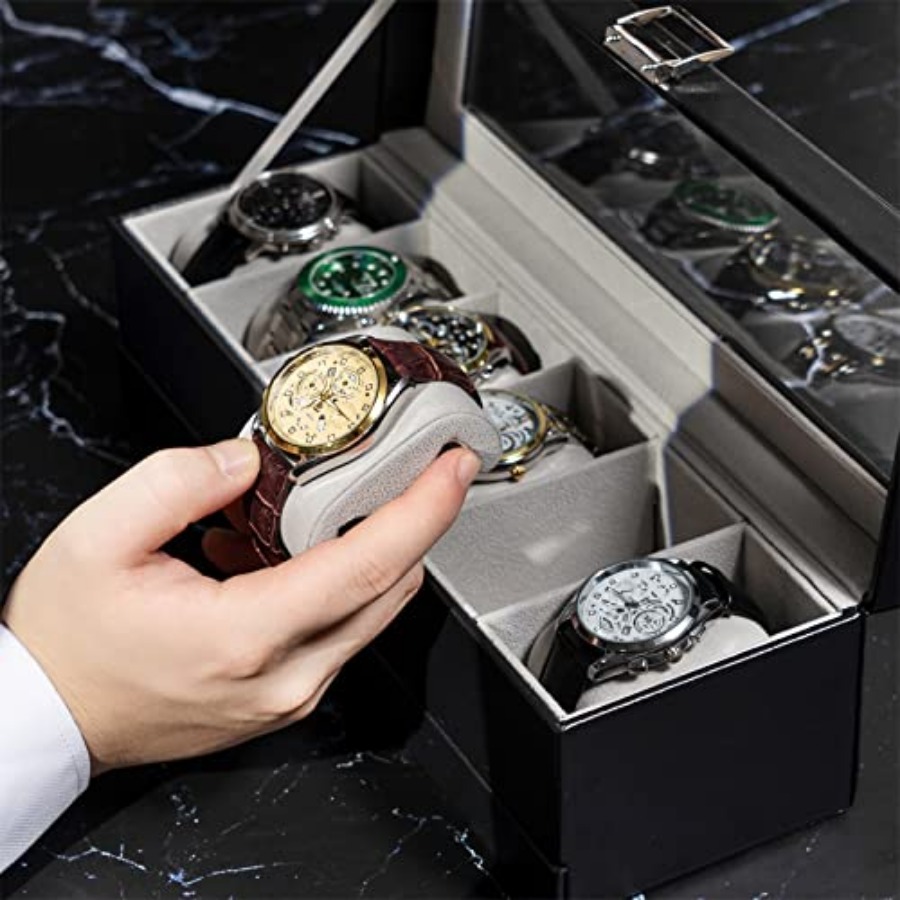 Watch Box, 6 Slot Watches Disp - Jewelry And Watches Box บทวิจารณ์และราคา