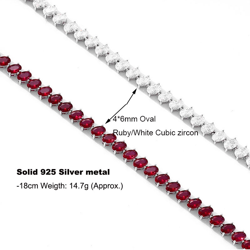 Real 925 Fine Jewelry Pave 4*6 - Tennis Bracelet Cubic บทวิจารณ์และราคา