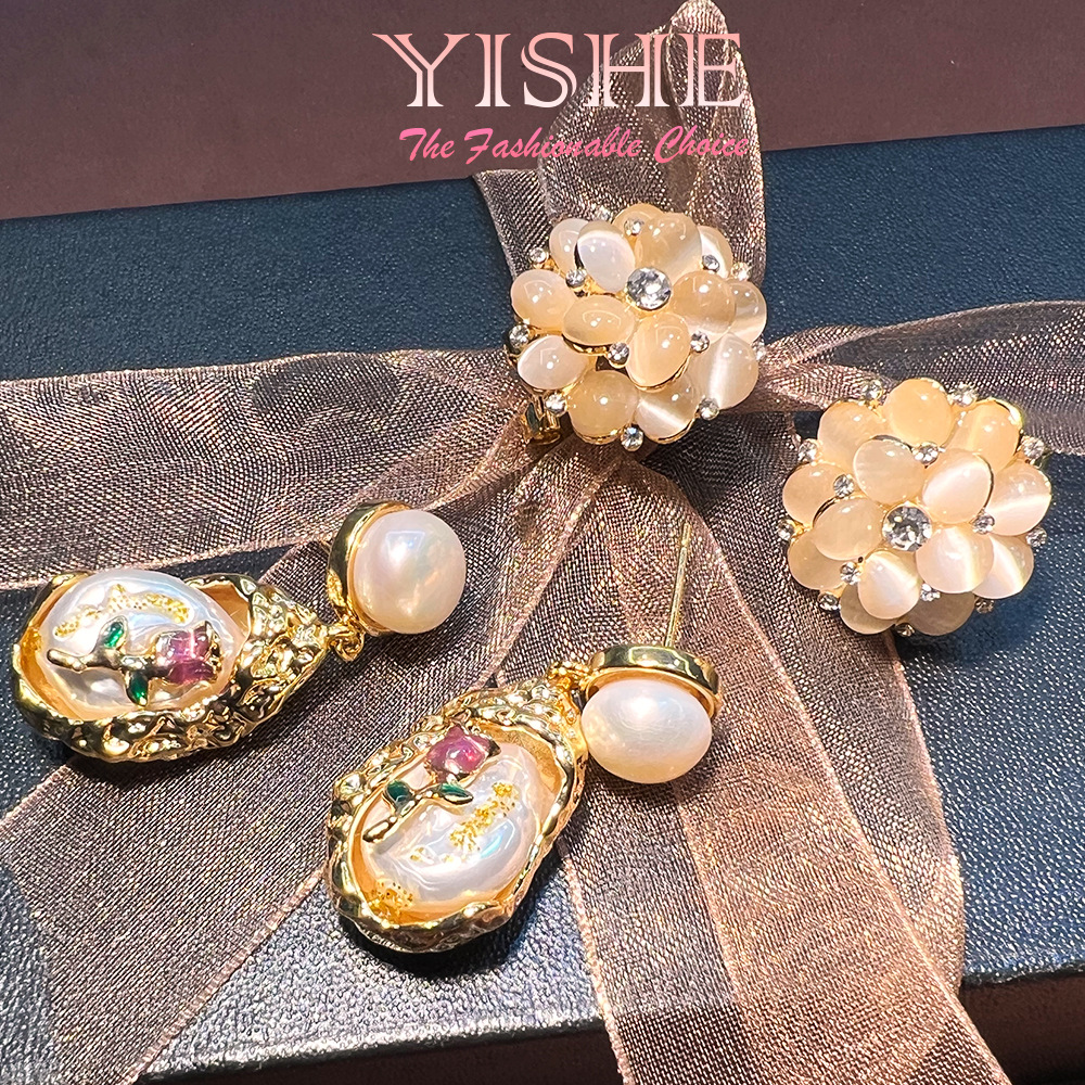French 18K natural pearl oil p - Pearl Stud Earrings บทวิจารณ์และราคา