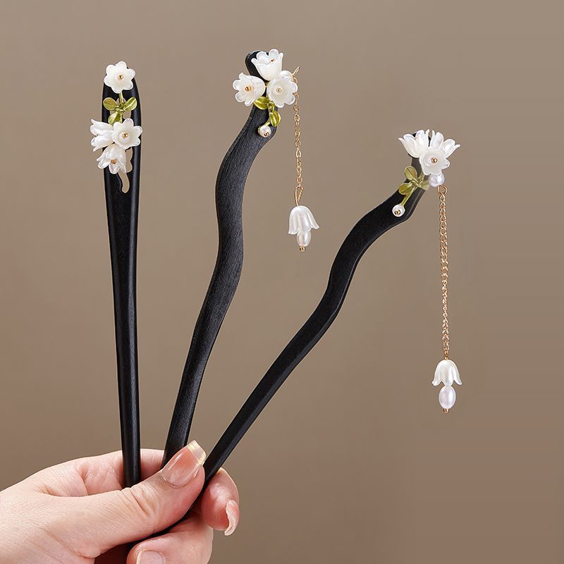 Wooden Flower Hairpin Vintage  - Shop Jewelry & Watches Near Me บทวิจารณ์และราคา