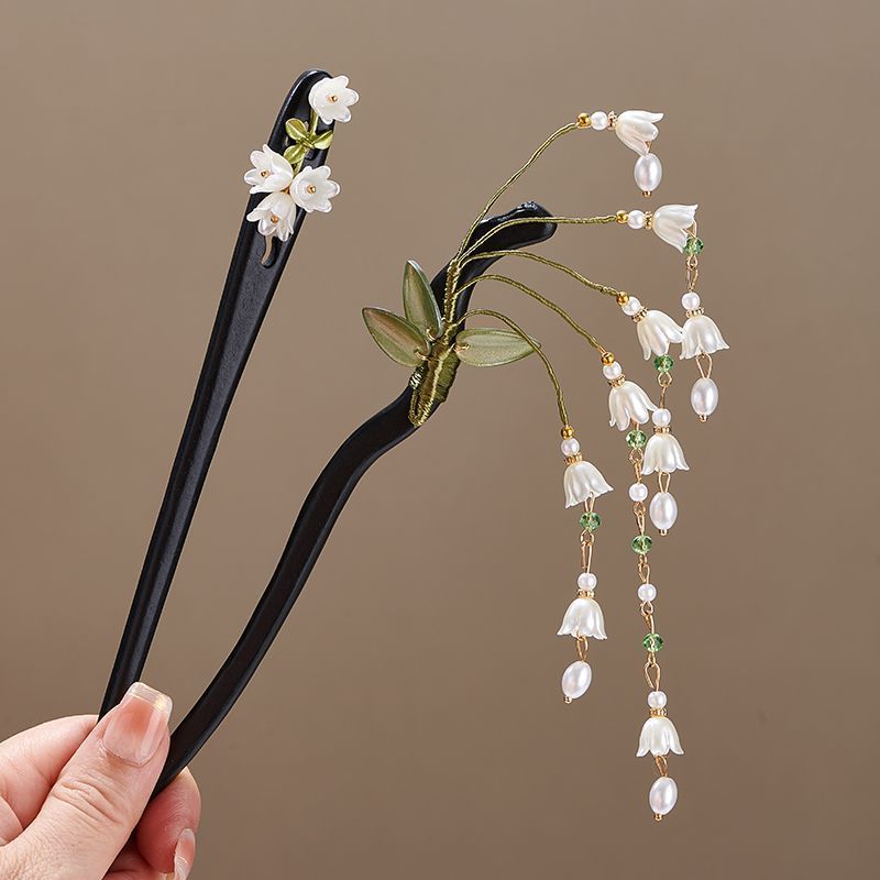 Wooden Flower Hairpin Vintage  - Shop Jewelry & Watches Near Me บทวิจารณ์และราคา