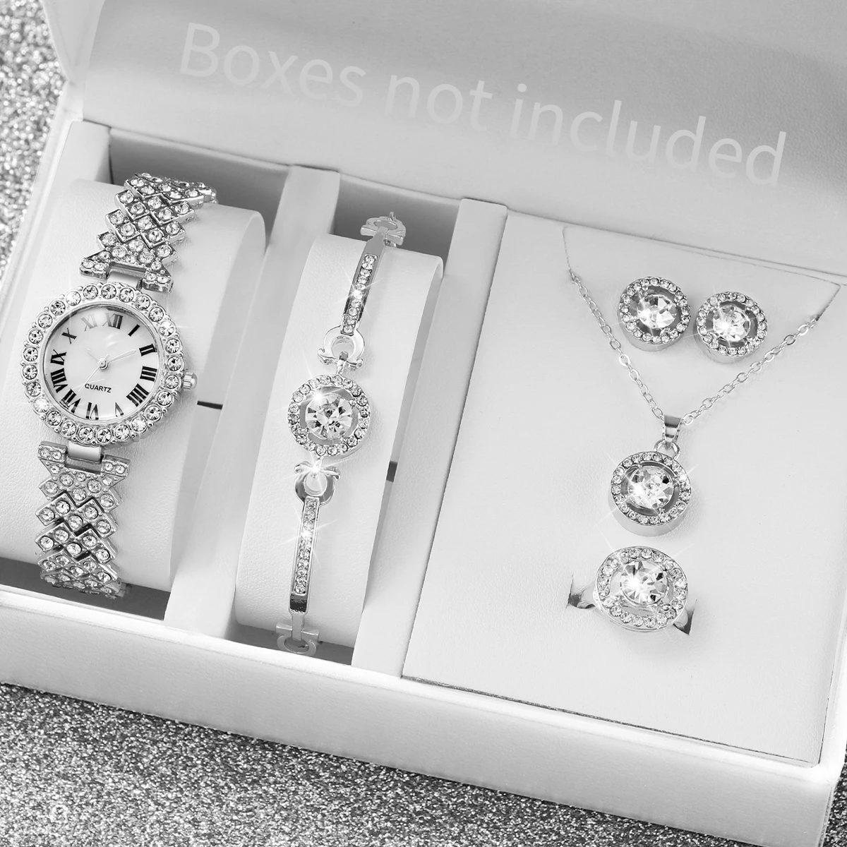 6PCS/Set Luxury Rhinestone Wom - Jewelry Watches Luxury บทวิจารณ์และราคา