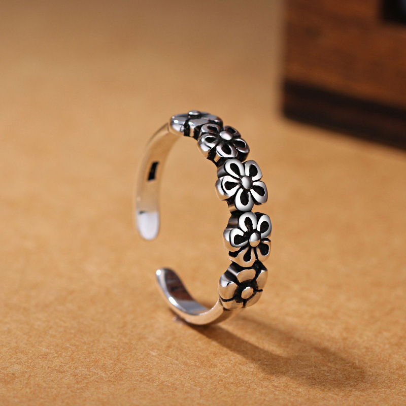 925 Sterling Silver Retro Flow - Statement Cocktail Ring บทวิจารณ์และราคา