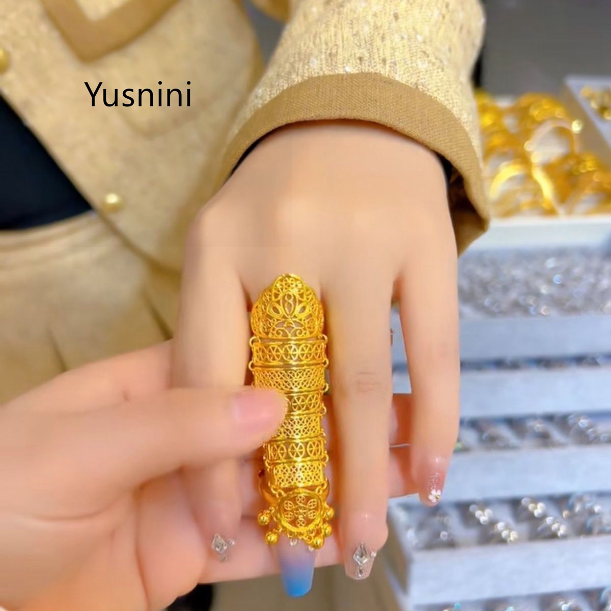 Hot Selling New Dubai Jewelry  - Statement Cocktail Ring บทวิจารณ์และราคา