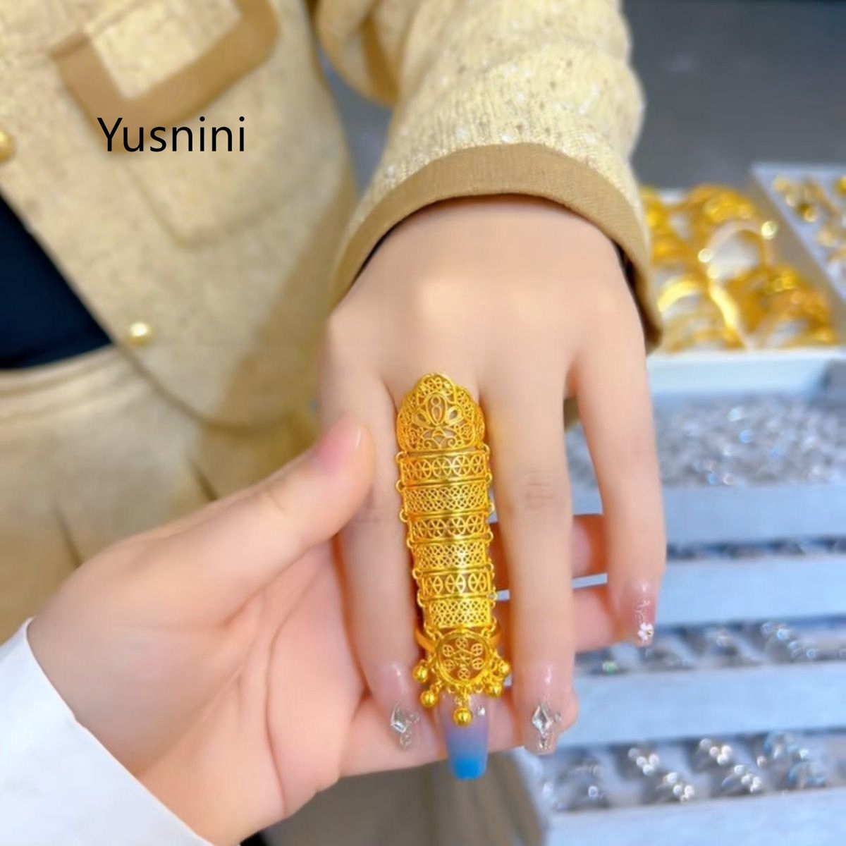 Hot Selling New Dubai Jewelry  - Statement Cocktail Ring บทวิจารณ์และราคา