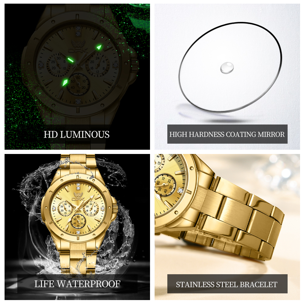 OPK 6001 Wristwatch for Women  - Jewelry Watches Gold บทวิจารณ์และราคา