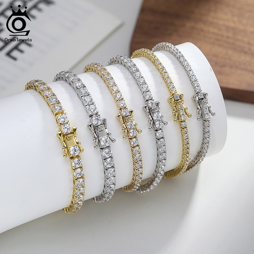 ORSA JEWELS 2mm 3mm 4mm 5A Cub - Tennis Bracelet Cubic บทวิจารณ์และราคา