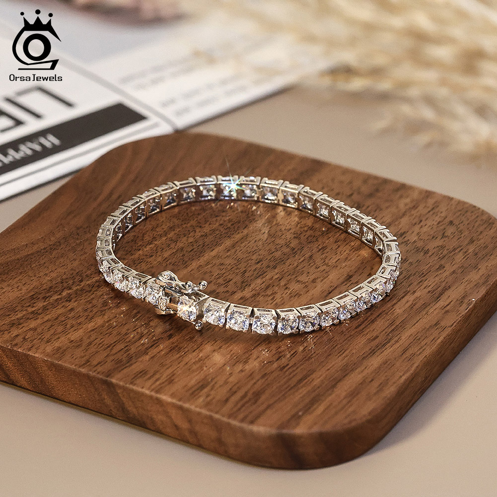 ORSA JEWELS 2mm 3mm 4mm 5A Cub - Tennis Bracelet Cubic บทวิจารณ์และราคา