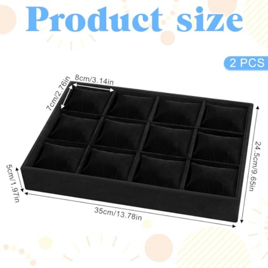 2 PCS Watch Tray, 12 Grid Watc - Jewelry And Watches Box บทวิจารณ์และราคา