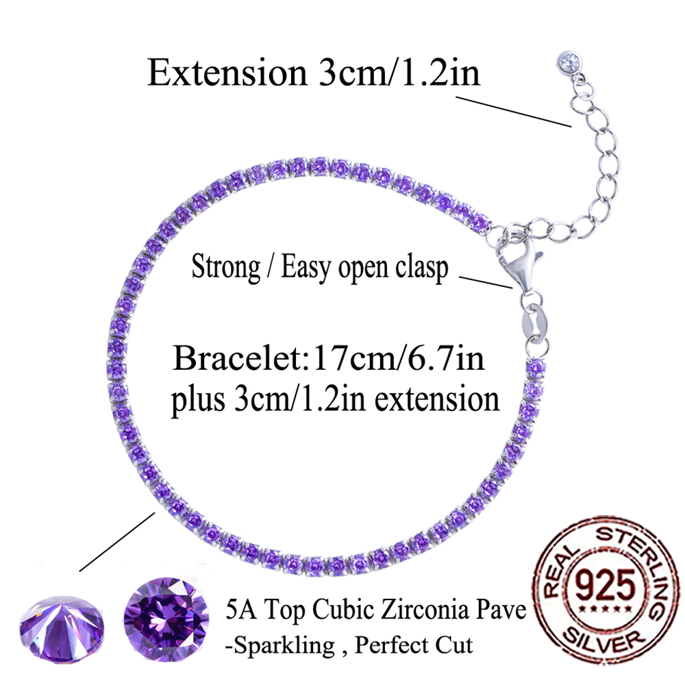 CWWZircons 100% 925 Sterling S - Tennis Bracelet Cubic บทวิจารณ์และราคา