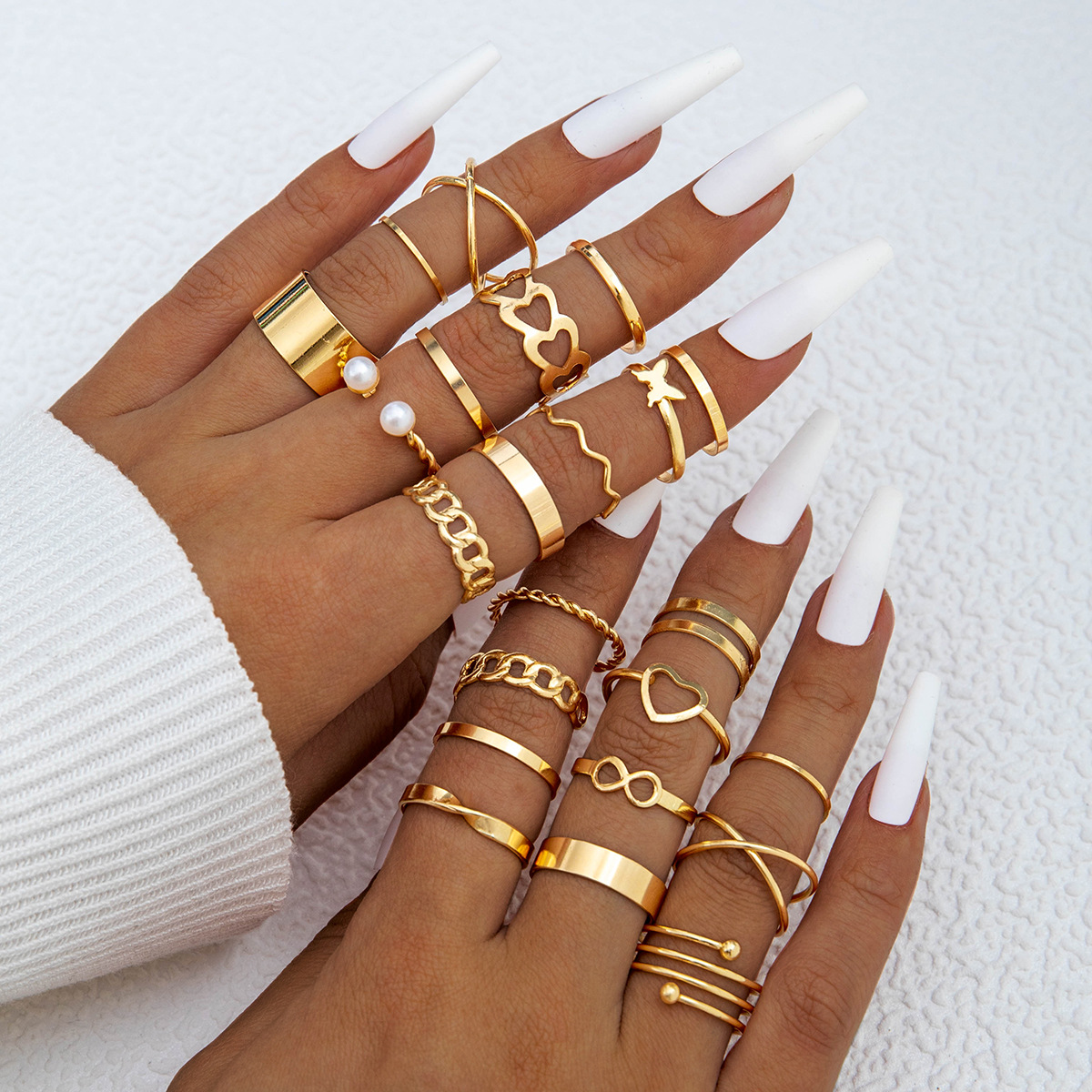 Butterfly Figure 8 Ring Set 14 - Minimalist Ring Stackable บทวิจารณ์และราคา