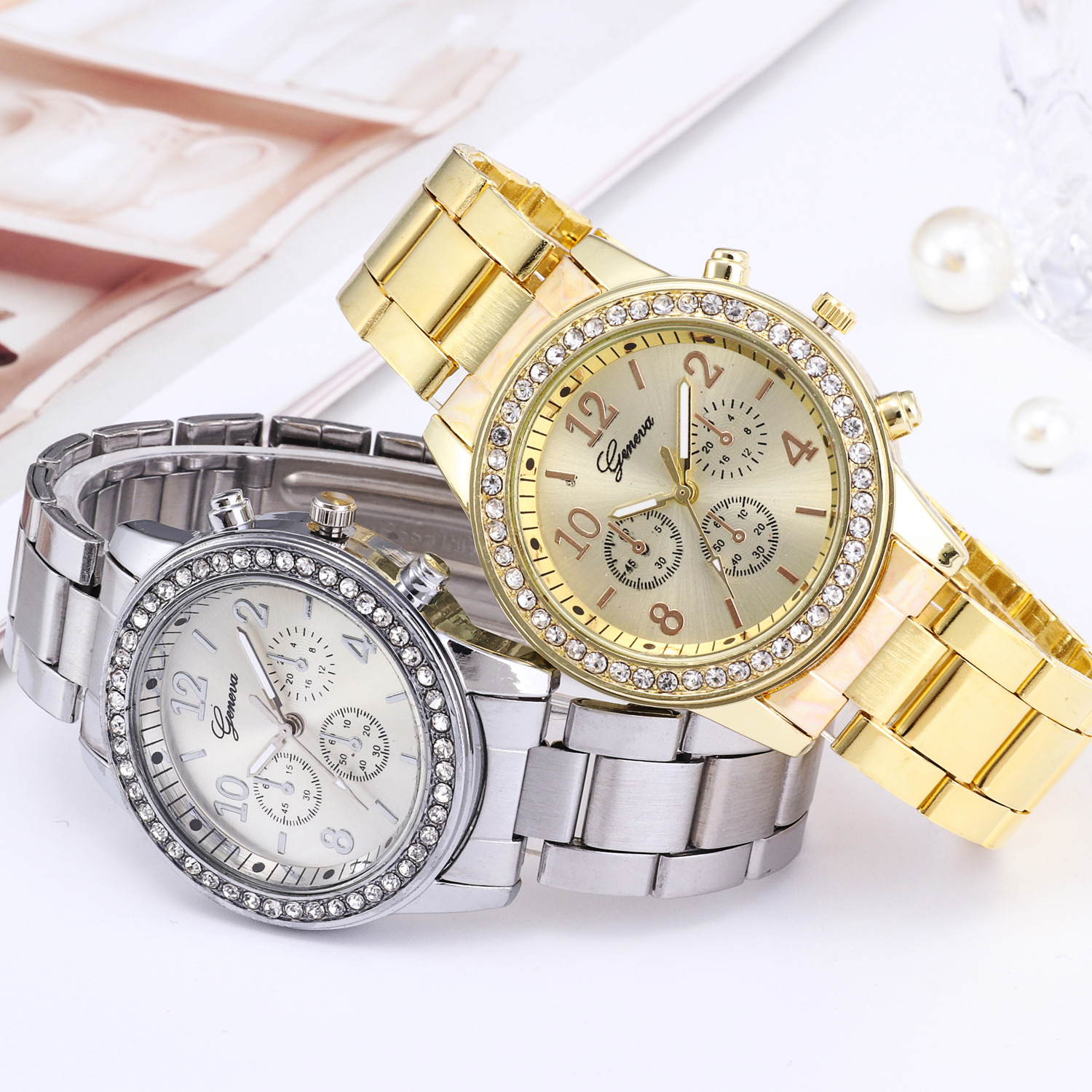 Gold Women Watch Geneva Classi - Jewelry Watches Gold บทวิจารณ์และราคา