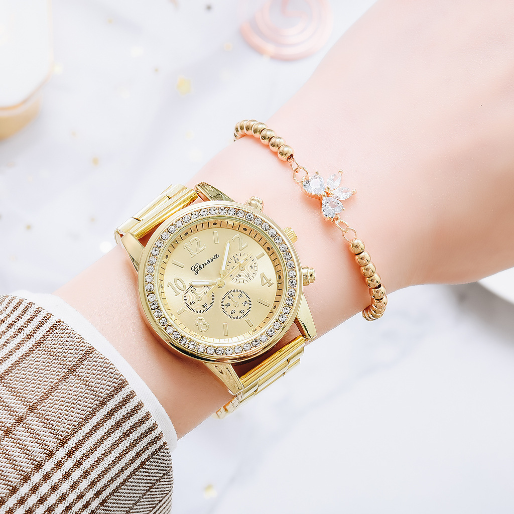Gold Women Watch Geneva Classi - Jewelry Watches Gold บทวิจารณ์และราคา