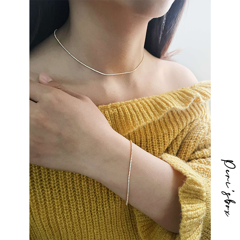 Peri'sBox 1mm Cubic Zirconia C - Tennis Bracelet Cubic บทวิจารณ์และราคา