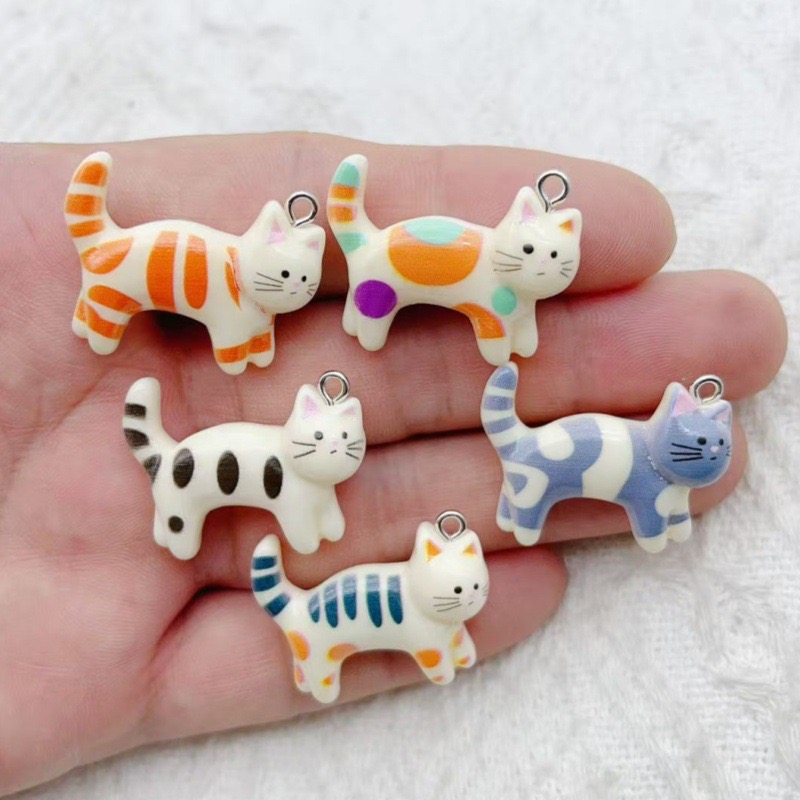 10pcs resin cartoon cat animal - Jewelry & Watches Spółka Z Ograniczoną Odpowiedzialnością บทวิจารณ์และราคา