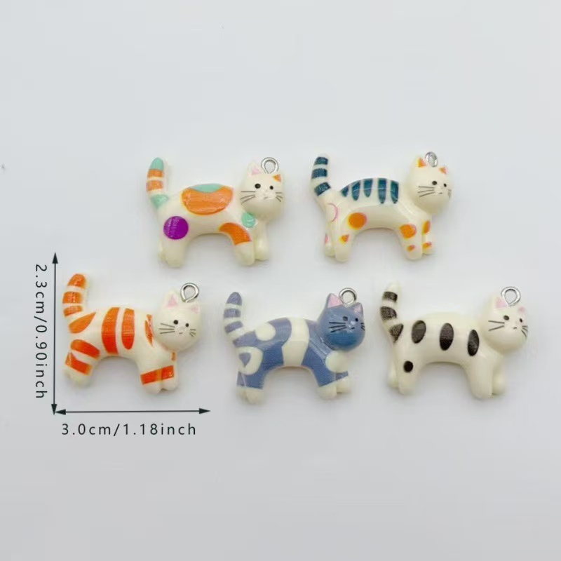 10pcs resin cartoon cat animal - Jewelry & Watches Spółka Z Ograniczoną Odpowiedzialnością บทวิจารณ์และราคา