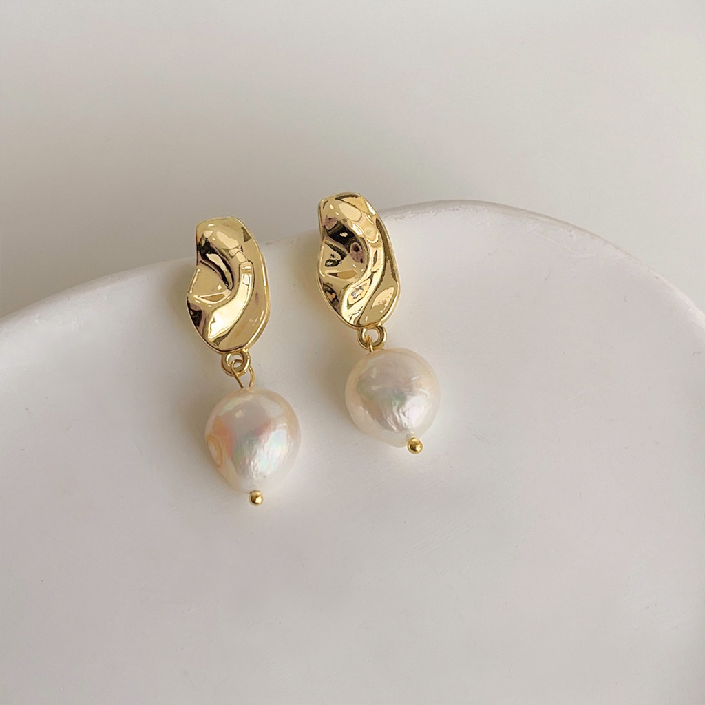 DIY accessories French retro b - Pearl Stud Earrings บทวิจารณ์และราคา