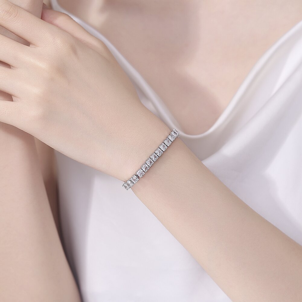 925 Sterling Silver 4MM Cubic  - Tennis Bracelet Cubic บทวิจารณ์และราคา