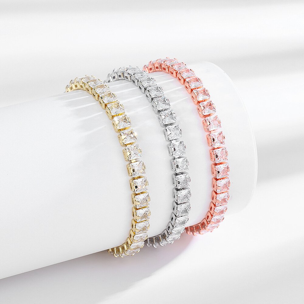 925 Sterling Silver 4MM Cubic  - Tennis Bracelet Cubic บทวิจารณ์และราคา