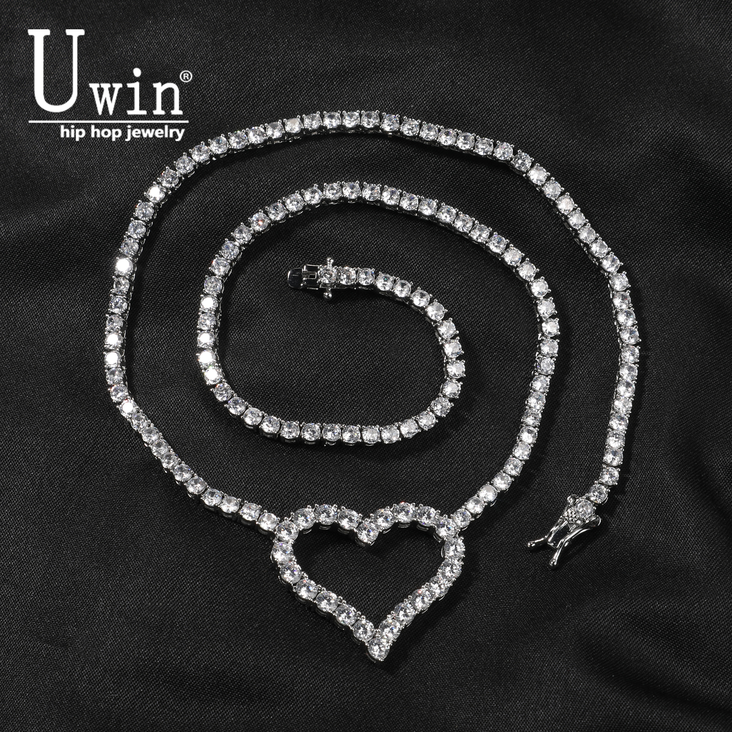 Uwin 3mm Tennis Chain With Lov - Tennis Bracelet Cubic บทวิจารณ์และราคา