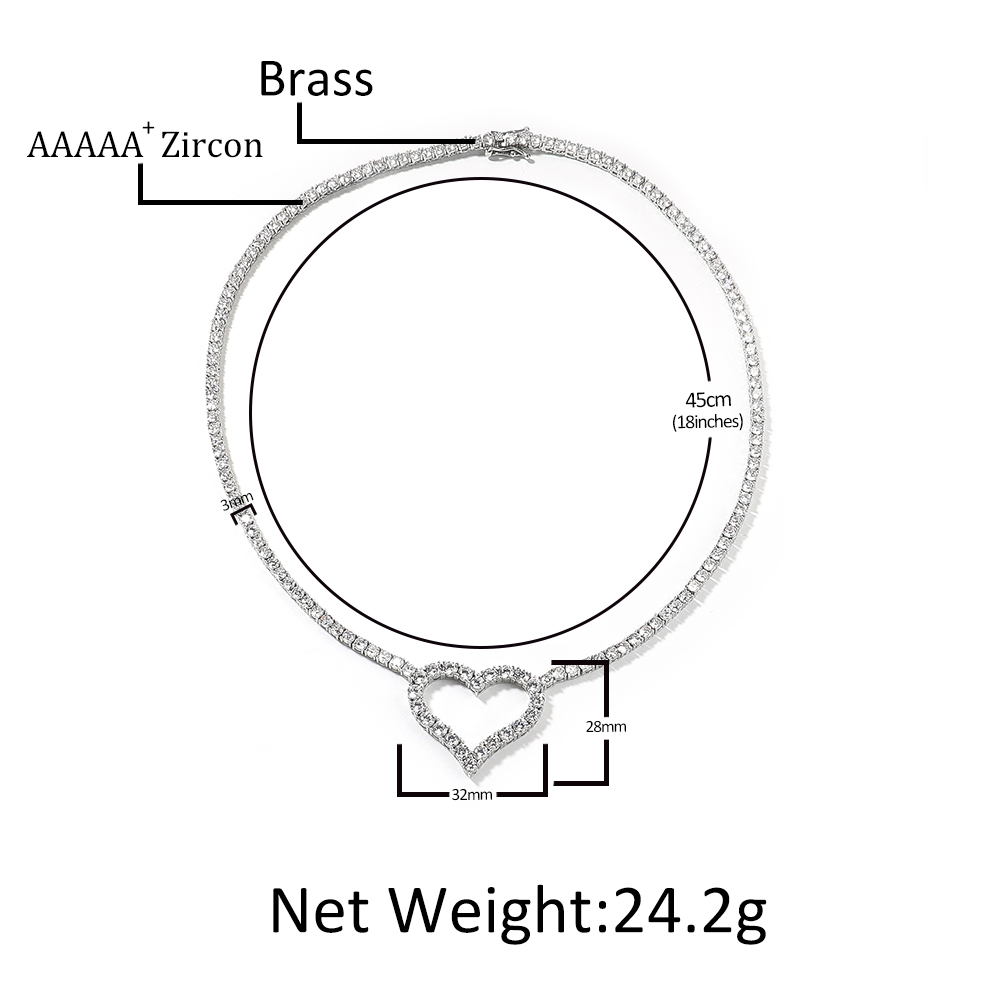 Uwin 3mm Tennis Chain With Lov - Tennis Bracelet Cubic บทวิจารณ์และราคา