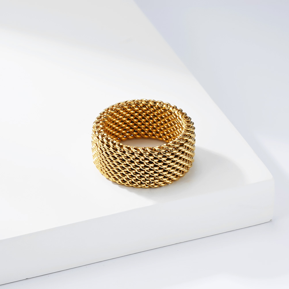 Trendy Stainless Steel Woven R - Minimalist Ring Stackable บทวิจารณ์และราคา