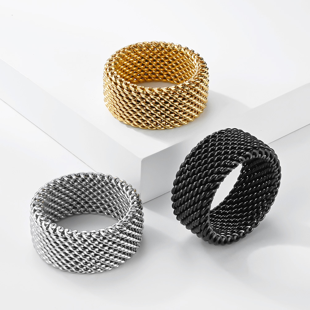 Trendy Stainless Steel Woven R - Minimalist Ring Stackable บทวิจารณ์และราคา