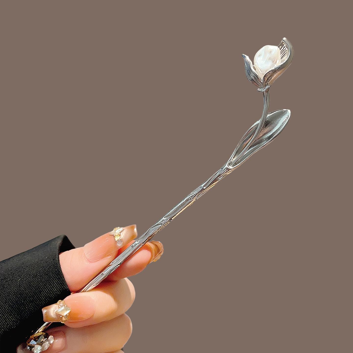 Chinese Style Flower Hairpin E - Shop Jewelry & Watches Near Me บทวิจารณ์และราคา