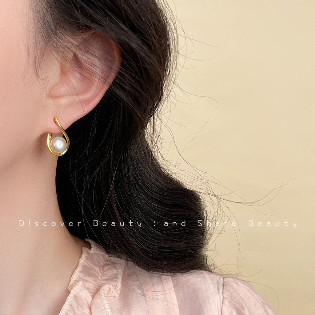 DIY accessories Fashion commut - Pearl Stud Earrings บทวิจารณ์และราคา