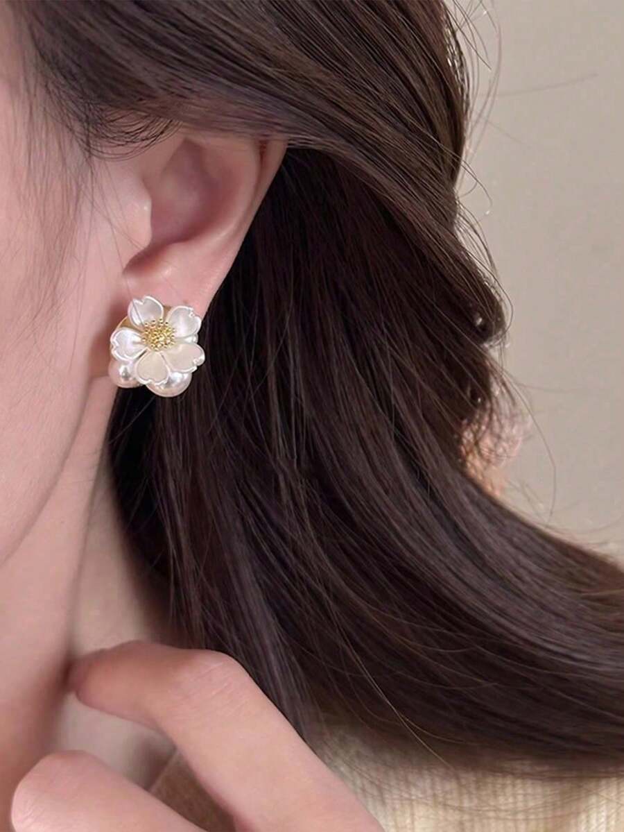 Topshiny 1 Pair Fashion New Pe - Pearl Stud Earrings บทวิจารณ์และราคา