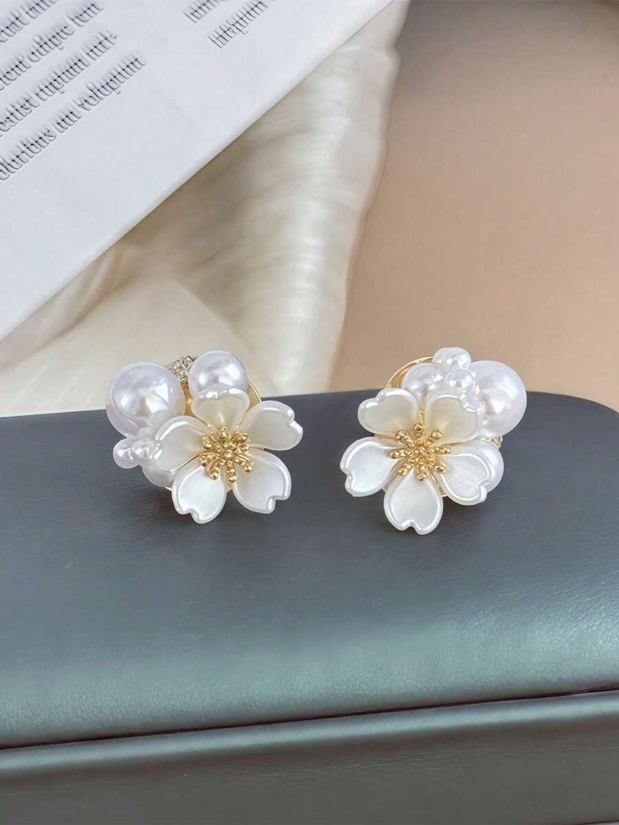 Topshiny 1 Pair Fashion New Pe - Pearl Stud Earrings บทวิจารณ์และราคา