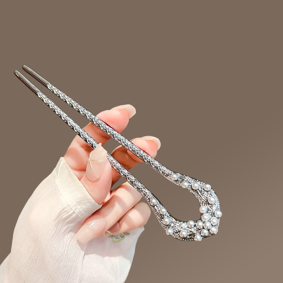 New Pearl U Shaped Hairpin For - Shop Jewelry & Watches Near Me บทวิจารณ์และราคา