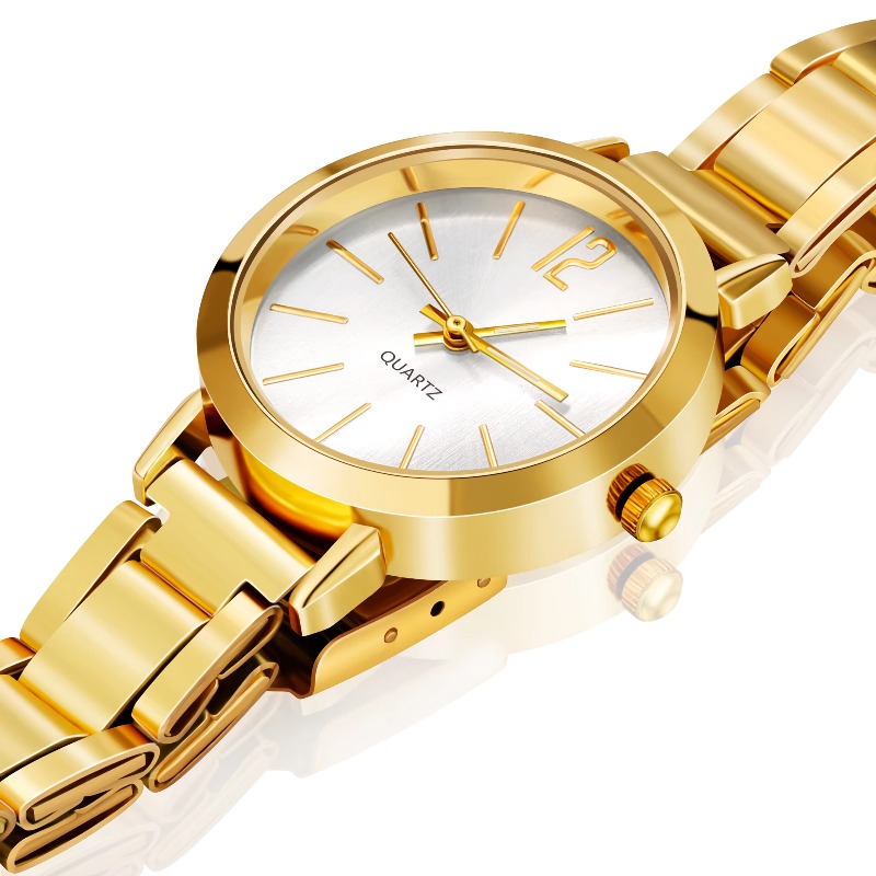 2pcs Set Watch Luxury Women Si - Jewelry Watches Gold บทวิจารณ์และราคา