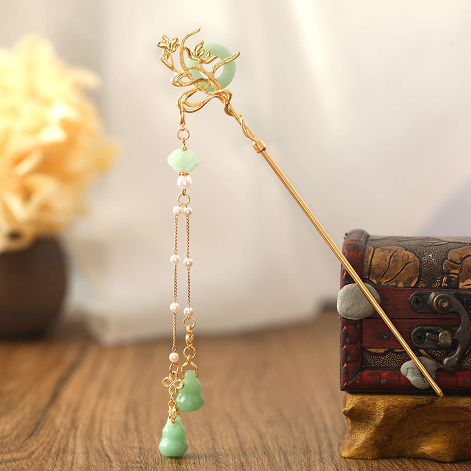 Chinese Style Glass Hairpin Fo - Shop Jewelry & Watches Near Me บทวิจารณ์และราคา