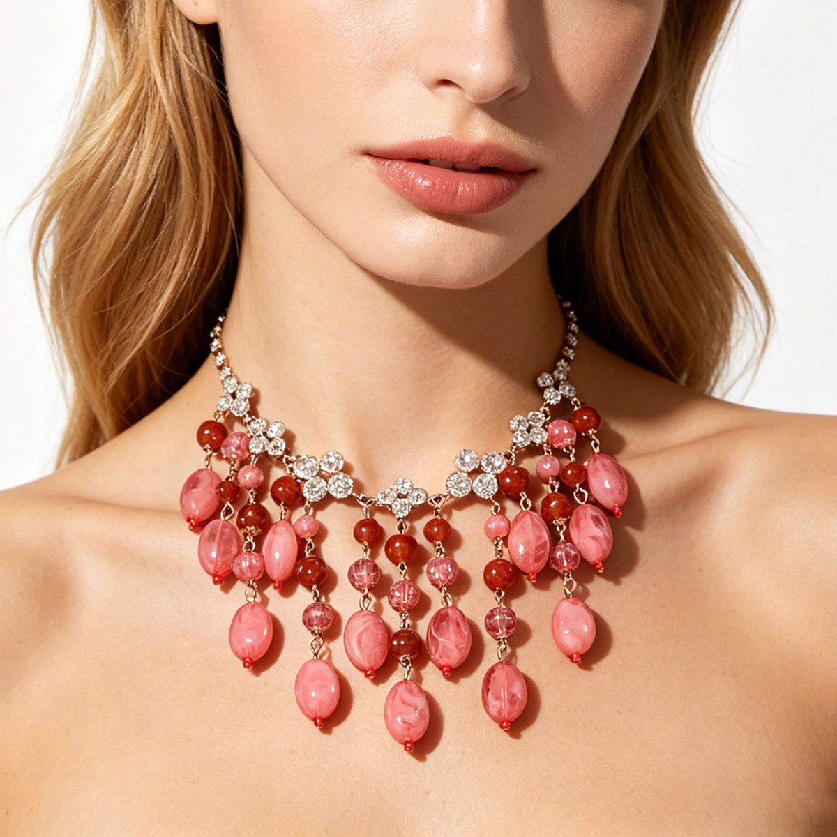Trendy Pink Red Teardrop Beade - Jewelry & Watches Spółka Z Ograniczoną Odpowiedzialnością บทวิจารณ์และราคา
