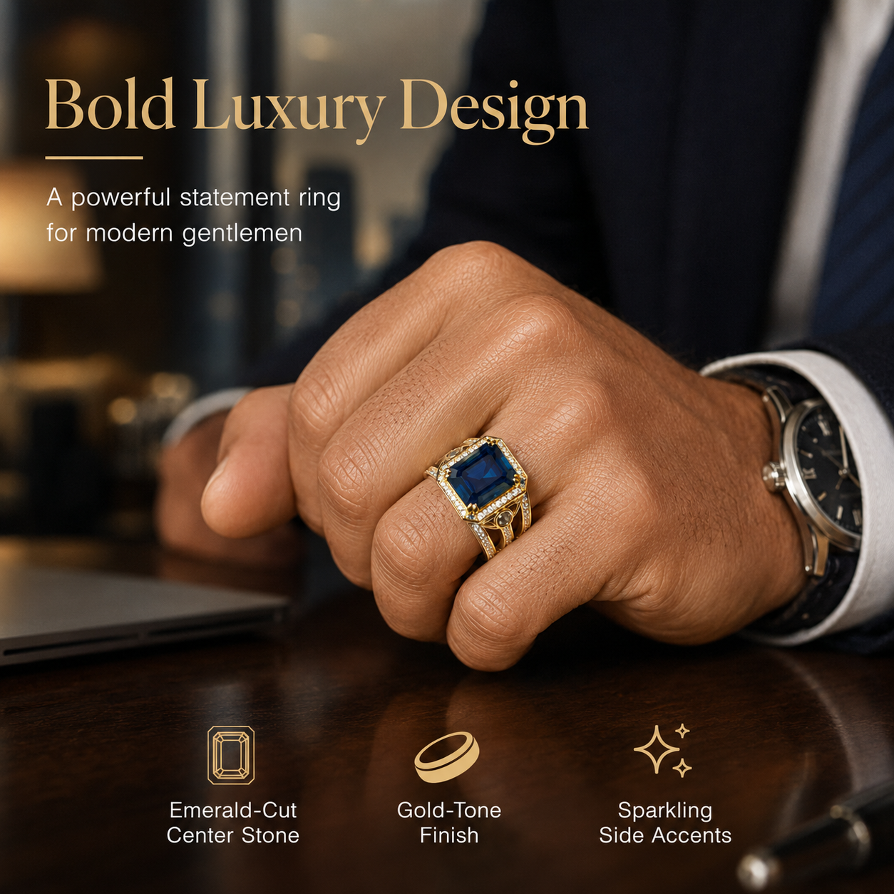 Bold Cubic Zirconia Inlaid Rin - Eve Jewelry & Watches Distribuidor Oficial Rolex Buenos Aires บทวิจารณ์และราคา