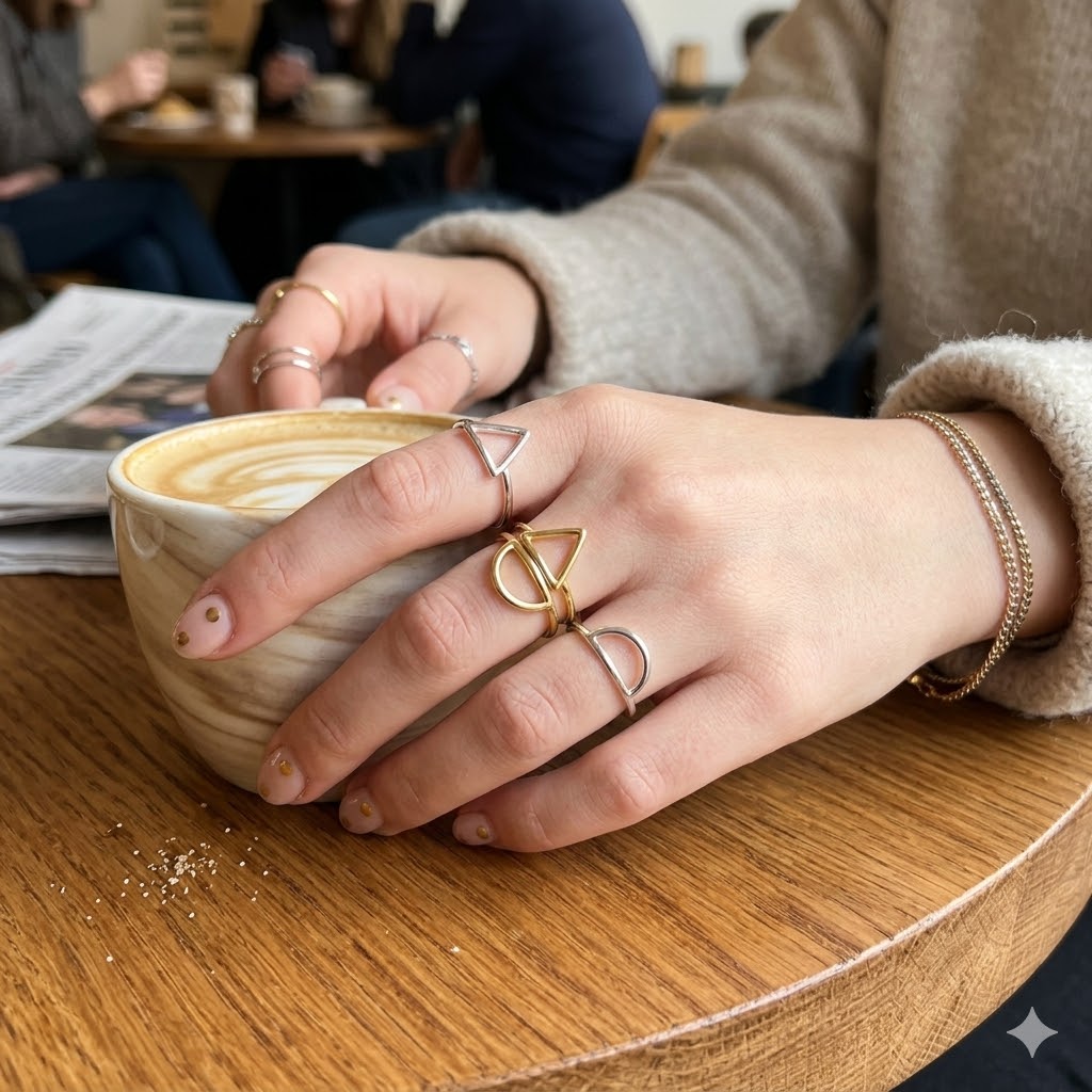 St-Delan Minimalist Geometric  - Minimalist Ring Stackable บทวิจารณ์และราคา
