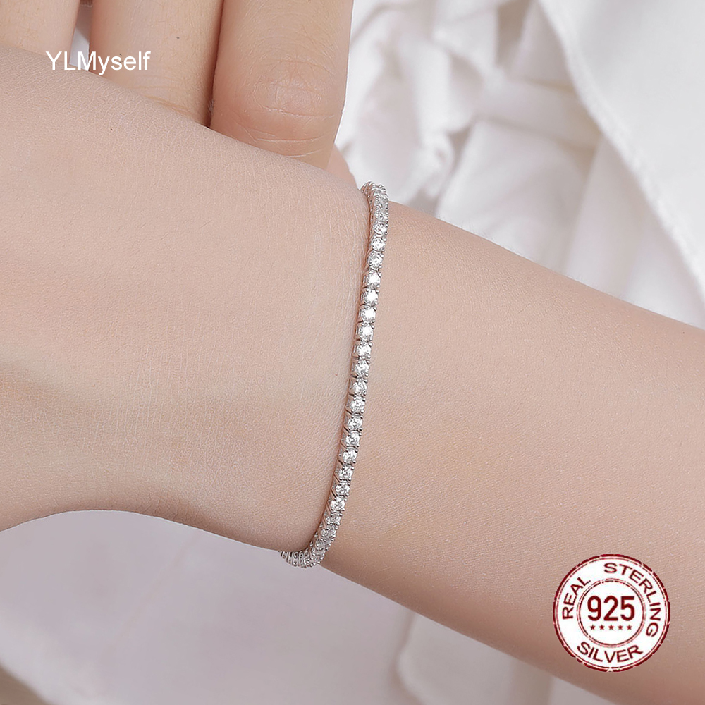 YLMyself Pure 925 Silver Tenni - Tennis Bracelet Cubic บทวิจารณ์และราคา