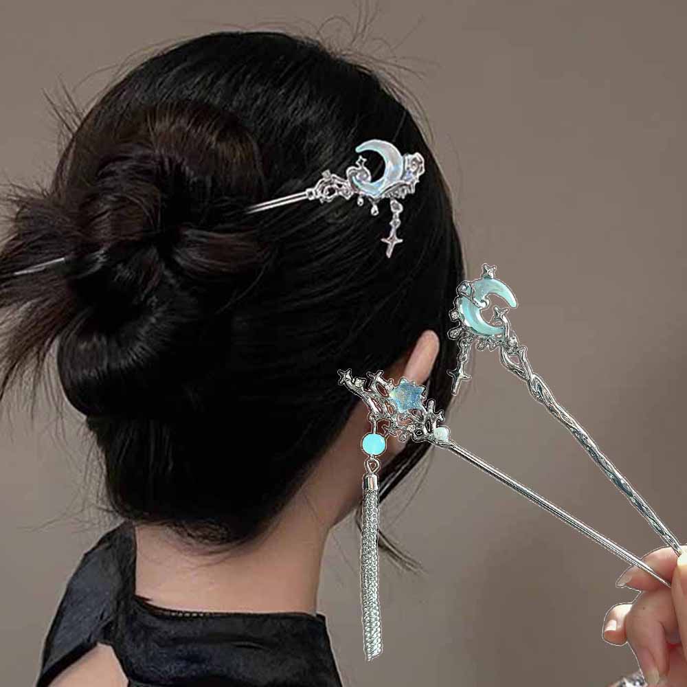 Moonstone Star Moon Hair Stick - Shop Jewelry & Watches Near Me บทวิจารณ์และราคา