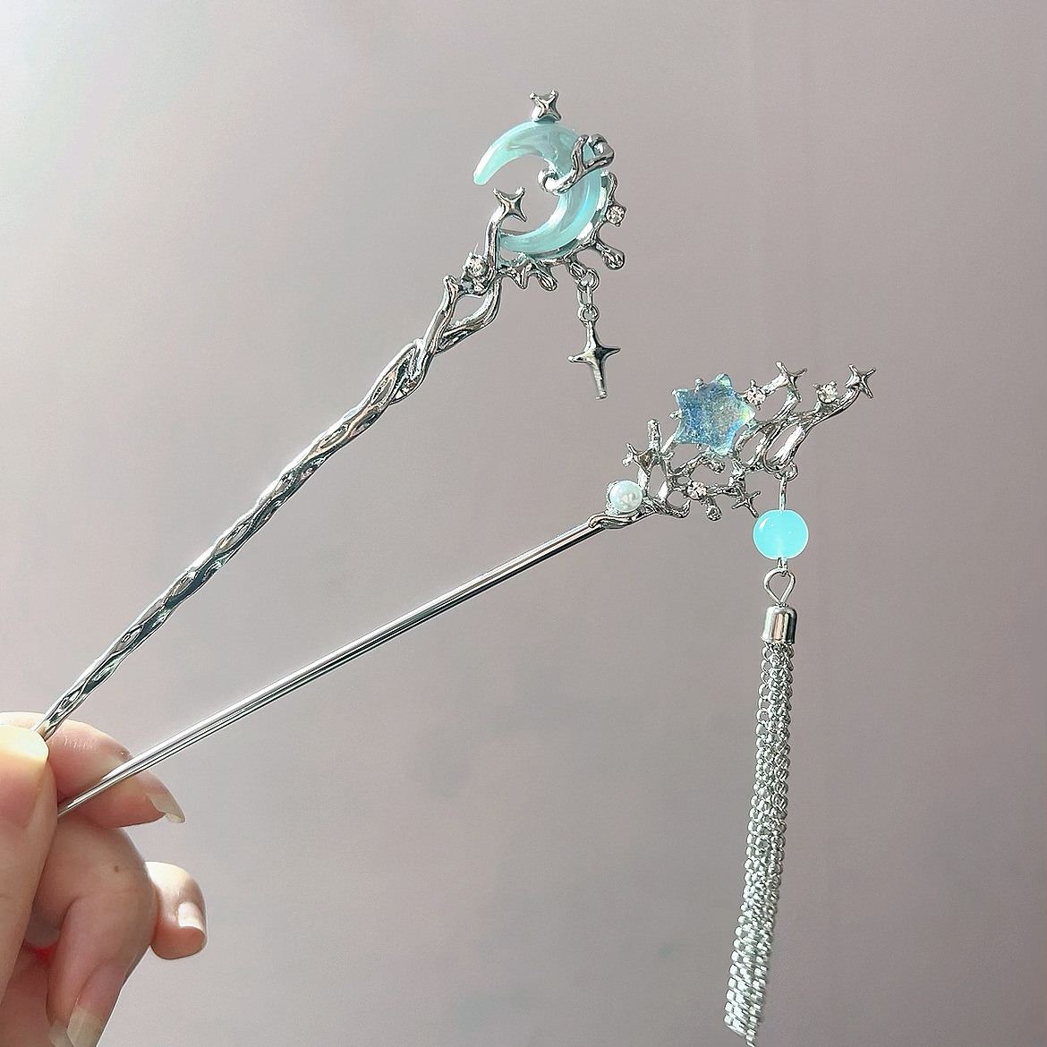 Moonstone Star Moon Hair Stick - Shop Jewelry & Watches Near Me บทวิจารณ์และราคา