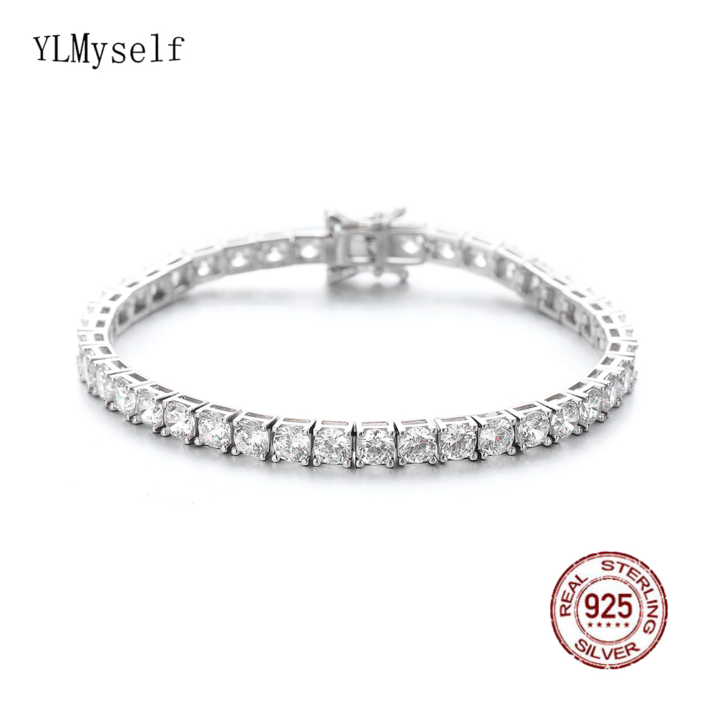 YLMyself 925 Silver Tennis Bra - Tennis Bracelet Cubic บทวิจารณ์และราคา