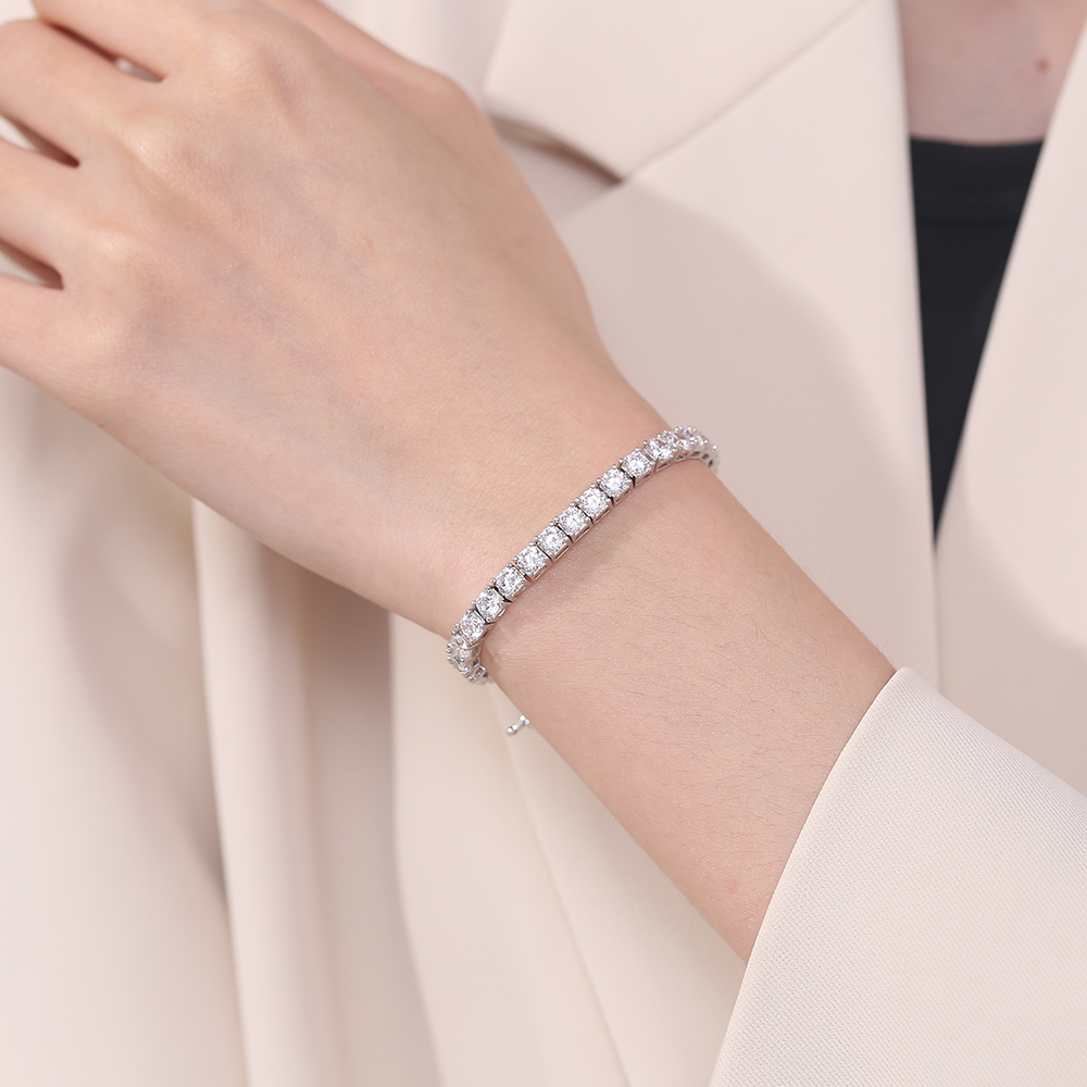 YLMyself 925 Silver Tennis Bra - Tennis Bracelet Cubic บทวิจารณ์และราคา
